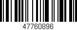 Código de barras (EAN, GTIN, SKU, ISBN): '47760896'
