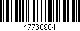 Código de barras (EAN, GTIN, SKU, ISBN): '47760984'