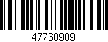 Código de barras (EAN, GTIN, SKU, ISBN): '47760989'