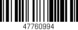 Código de barras (EAN, GTIN, SKU, ISBN): '47760994'