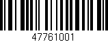 Código de barras (EAN, GTIN, SKU, ISBN): '47761001'