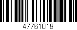 Código de barras (EAN, GTIN, SKU, ISBN): '47761019'