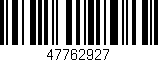 Código de barras (EAN, GTIN, SKU, ISBN): '47762927'