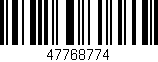 Código de barras (EAN, GTIN, SKU, ISBN): '47768774'