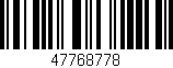 Código de barras (EAN, GTIN, SKU, ISBN): '47768778'