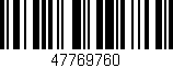 Código de barras (EAN, GTIN, SKU, ISBN): '47769760'