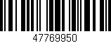 Código de barras (EAN, GTIN, SKU, ISBN): '47769950'