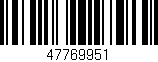 Código de barras (EAN, GTIN, SKU, ISBN): '47769951'
