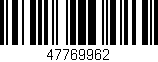 Código de barras (EAN, GTIN, SKU, ISBN): '47769962'