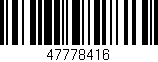 Código de barras (EAN, GTIN, SKU, ISBN): '47778416'