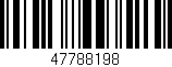 Código de barras (EAN, GTIN, SKU, ISBN): '47788198'