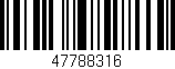Código de barras (EAN, GTIN, SKU, ISBN): '47788316'