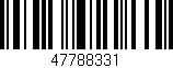 Código de barras (EAN, GTIN, SKU, ISBN): '47788331'
