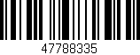 Código de barras (EAN, GTIN, SKU, ISBN): '47788335'