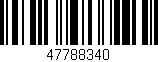 Código de barras (EAN, GTIN, SKU, ISBN): '47788340'