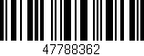 Código de barras (EAN, GTIN, SKU, ISBN): '47788362'