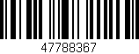 Código de barras (EAN, GTIN, SKU, ISBN): '47788367'