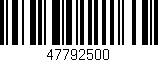 Código de barras (EAN, GTIN, SKU, ISBN): '47792500'