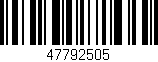 Código de barras (EAN, GTIN, SKU, ISBN): '47792505'