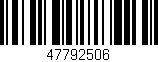 Código de barras (EAN, GTIN, SKU, ISBN): '47792506'