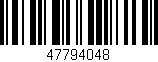 Código de barras (EAN, GTIN, SKU, ISBN): '47794048'