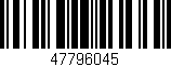 Código de barras (EAN, GTIN, SKU, ISBN): '47796045'