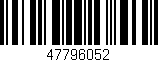 Código de barras (EAN, GTIN, SKU, ISBN): '47796052'
