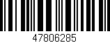 Código de barras (EAN, GTIN, SKU, ISBN): '47806285'
