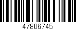 Código de barras (EAN, GTIN, SKU, ISBN): '47806745'