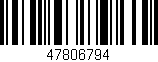 Código de barras (EAN, GTIN, SKU, ISBN): '47806794'
