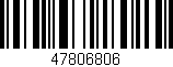 Código de barras (EAN, GTIN, SKU, ISBN): '47806806'