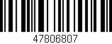 Código de barras (EAN, GTIN, SKU, ISBN): '47806807'