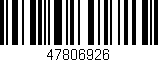 Código de barras (EAN, GTIN, SKU, ISBN): '47806926'