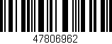 Código de barras (EAN, GTIN, SKU, ISBN): '47806962'