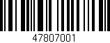 Código de barras (EAN, GTIN, SKU, ISBN): '47807001'