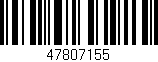 Código de barras (EAN, GTIN, SKU, ISBN): '47807155'