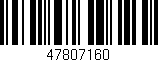 Código de barras (EAN, GTIN, SKU, ISBN): '47807160'