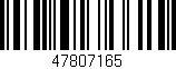Código de barras (EAN, GTIN, SKU, ISBN): '47807165'