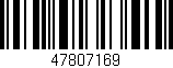 Código de barras (EAN, GTIN, SKU, ISBN): '47807169'