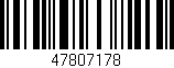 Código de barras (EAN, GTIN, SKU, ISBN): '47807178'