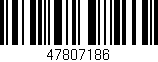 Código de barras (EAN, GTIN, SKU, ISBN): '47807186'