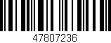 Código de barras (EAN, GTIN, SKU, ISBN): '47807236'