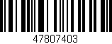 Código de barras (EAN, GTIN, SKU, ISBN): '47807403'