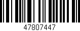 Código de barras (EAN, GTIN, SKU, ISBN): '47807447'