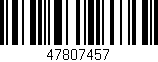 Código de barras (EAN, GTIN, SKU, ISBN): '47807457'