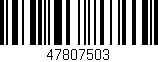 Código de barras (EAN, GTIN, SKU, ISBN): '47807503'