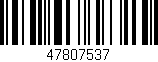 Código de barras (EAN, GTIN, SKU, ISBN): '47807537'