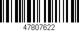 Código de barras (EAN, GTIN, SKU, ISBN): '47807622'