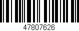 Código de barras (EAN, GTIN, SKU, ISBN): '47807626'