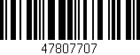 Código de barras (EAN, GTIN, SKU, ISBN): '47807707'